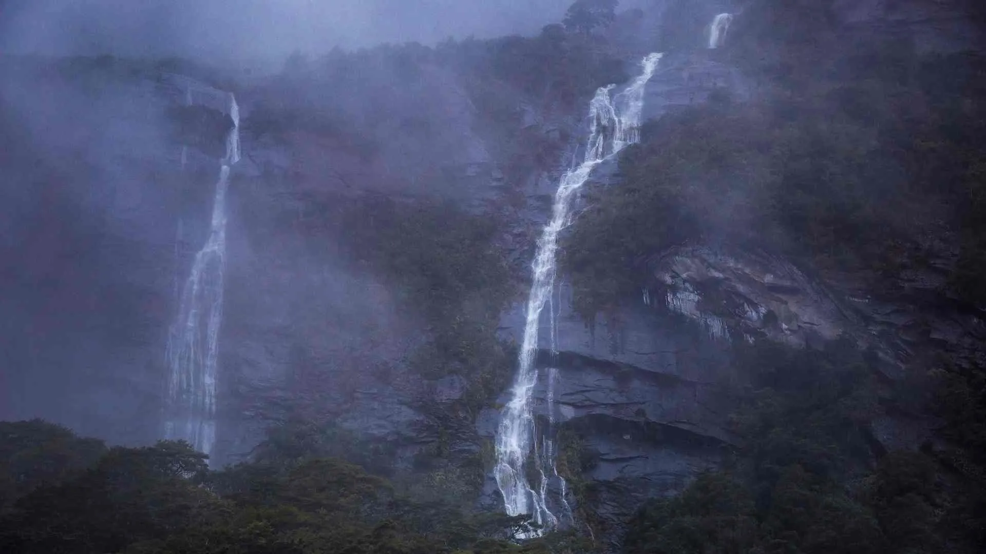 Milford Sound Cruising (18) Milford Sound foggy