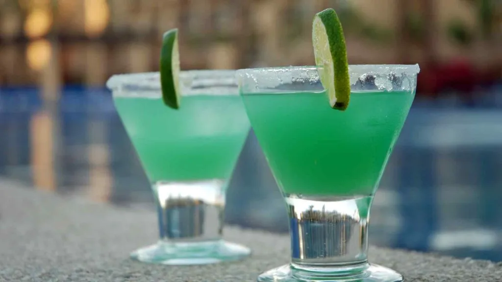 Cocktails prepared at a cruise ship bar