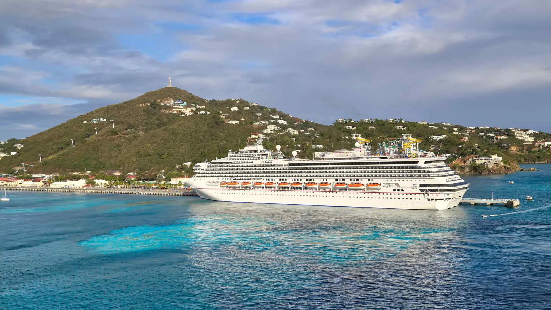 cruise ship in port at St Thomas cruise ship in port at St Thomas