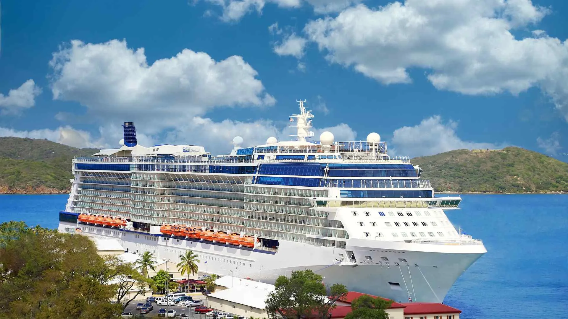 cruise ship in port at St Thomas cruise ship in port at St Thomas