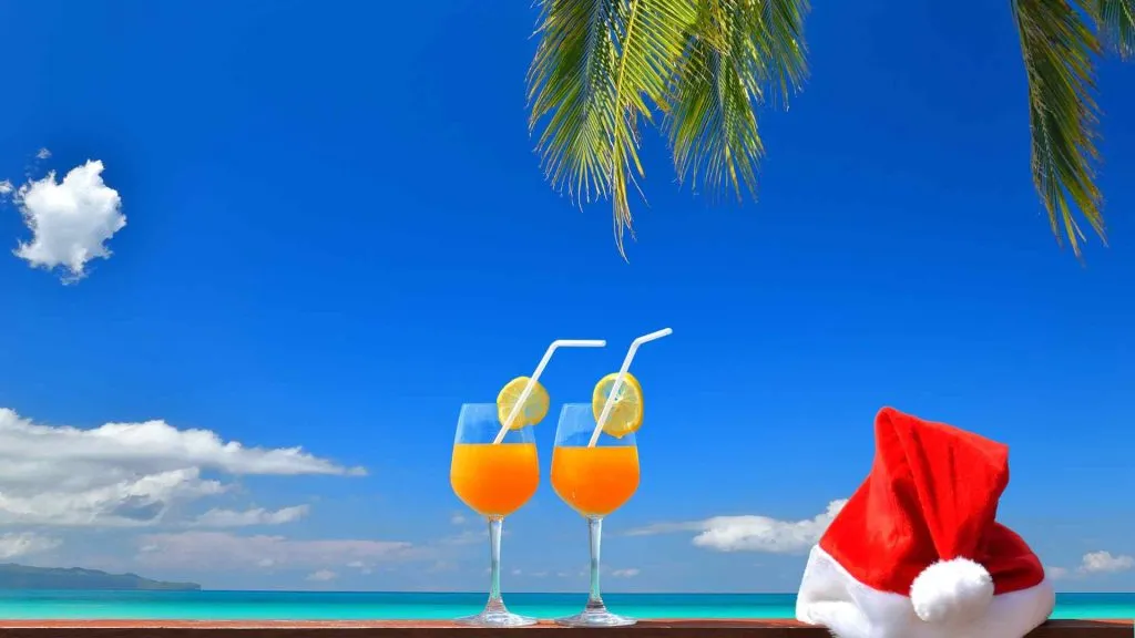 Festive drinks served onboard a cruise ship